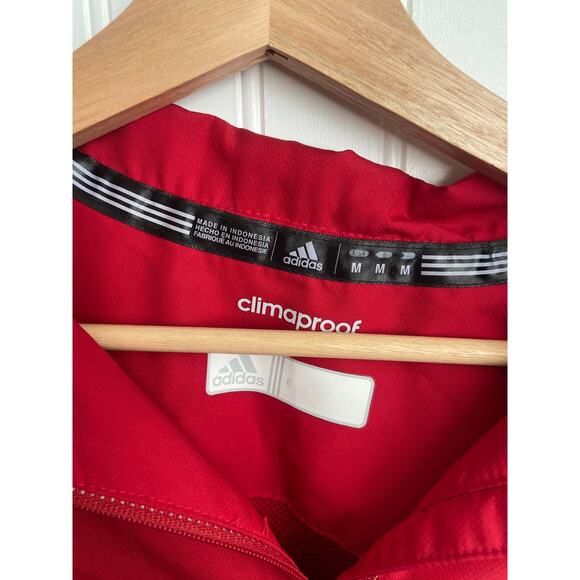 Adidas Wisconsin Badgers Windbreaker Mens M Red/White Climaproof Pullover Sports - Picture 5 of 6